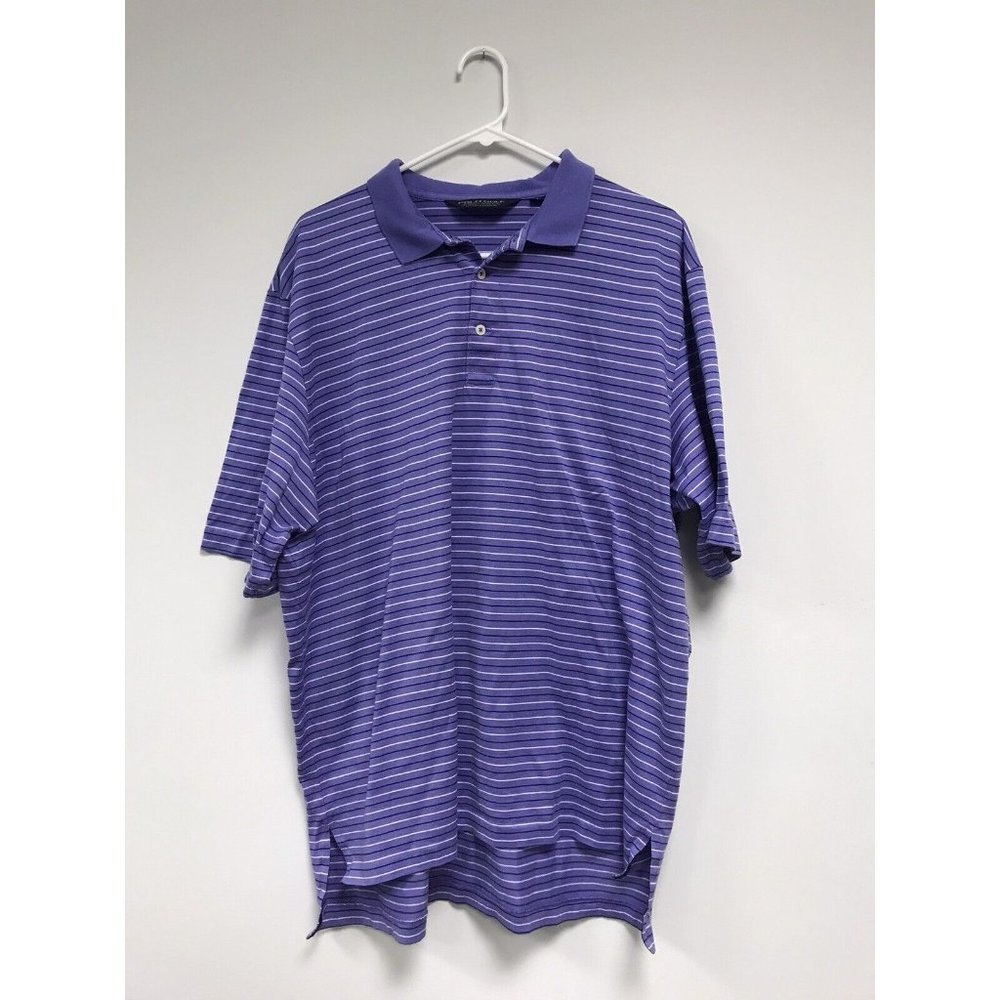 Vintage Polo Golf Ralph Lauren Mens Shirt Size Large Striped Pima Cotton Peru